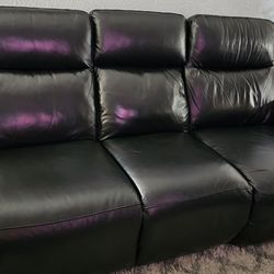 black leather sofa