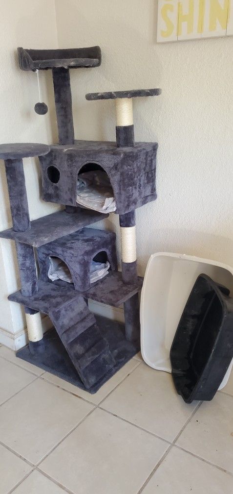 Cat Tower 2 Litter Boxes