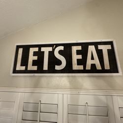 Wooden Let’s Eat Sign 