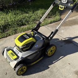 Ryobi AWD Electric Lawn Mower With Batteries