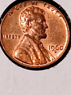 1960D Red Toned BU Lincoln Penny