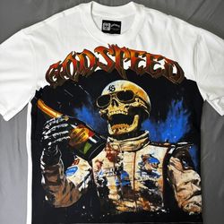 Godspeed Large Logo Tee - White Streetwear Essential Godspeed Worldwide tee