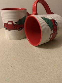 Red truck farmhouse decor mugs