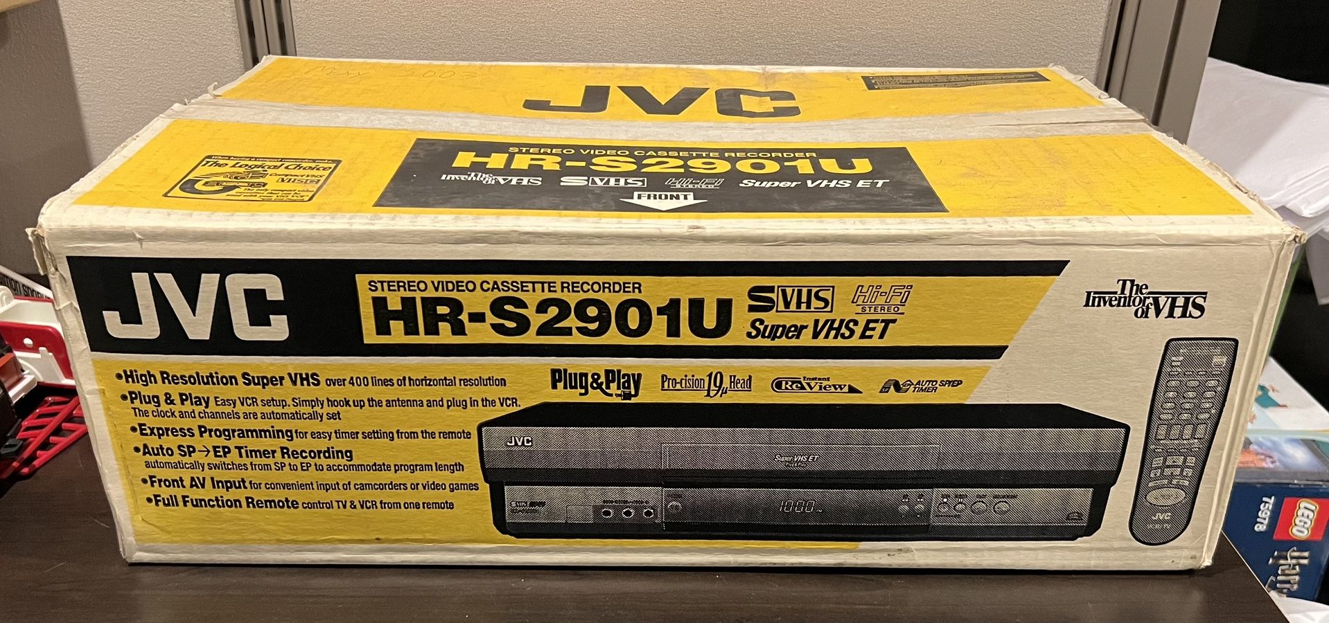 JVC HR S2901U Super VHS ET S VHS Recorder Open Box Remote Cable