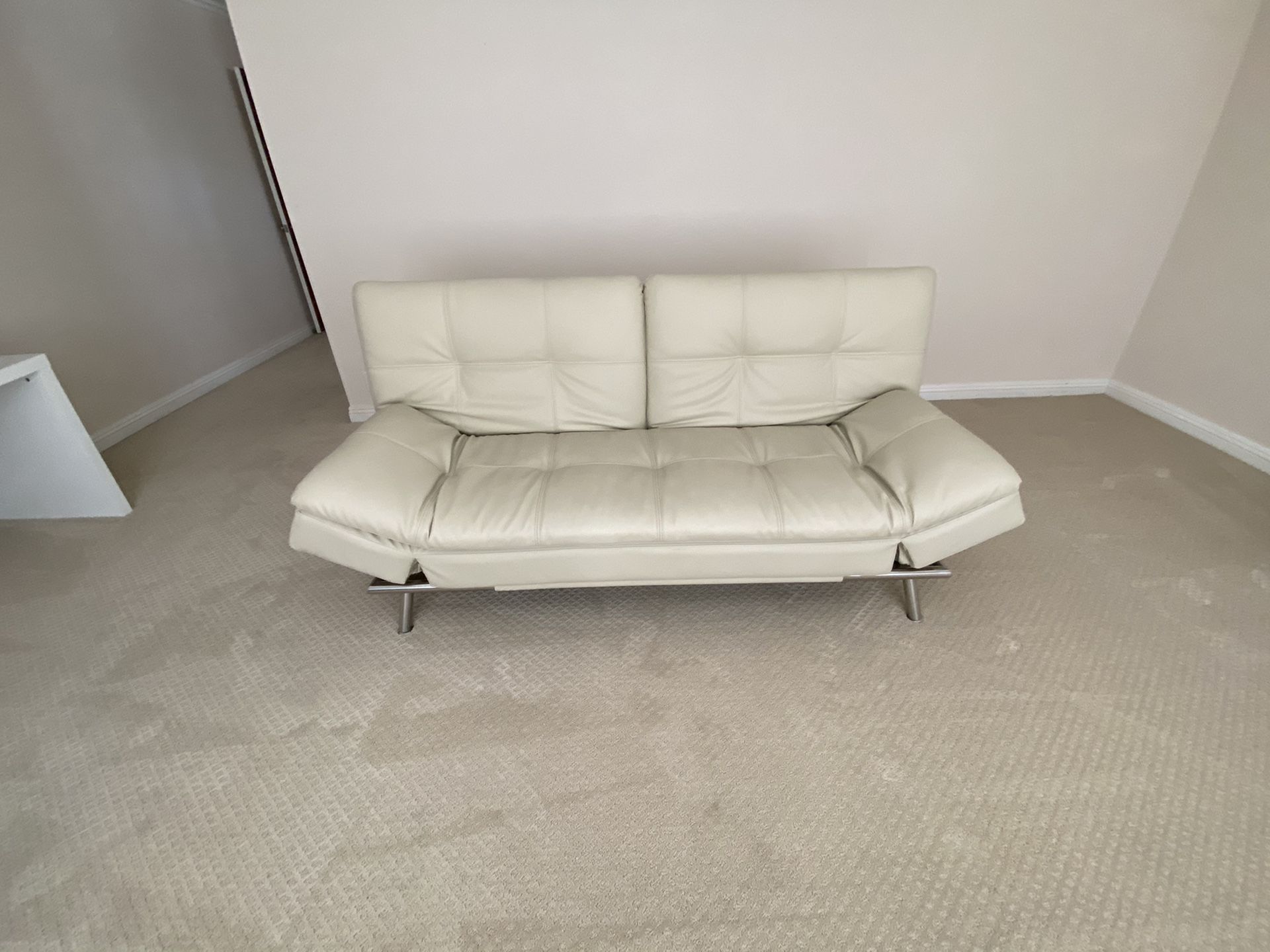 Futon - Belize Java Bonded Leather Euro Lounge