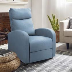 New Fabric Massage Recliner, Adjustable Recliner, Home Theater, Modern Recliner for Living Room with Thick Cushion and Back   New in box. Warehouse wh