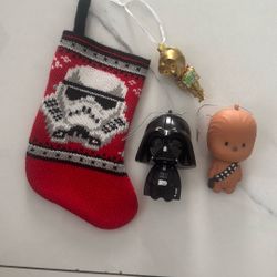 Star Wars Christmas Ornament And Stocking Darth Vader Storm Trooper C-3PO 