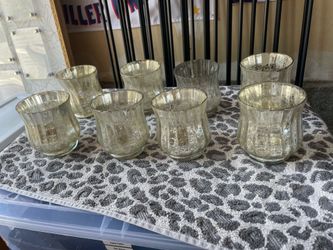 Tulip 4” silver Mercury votive vases