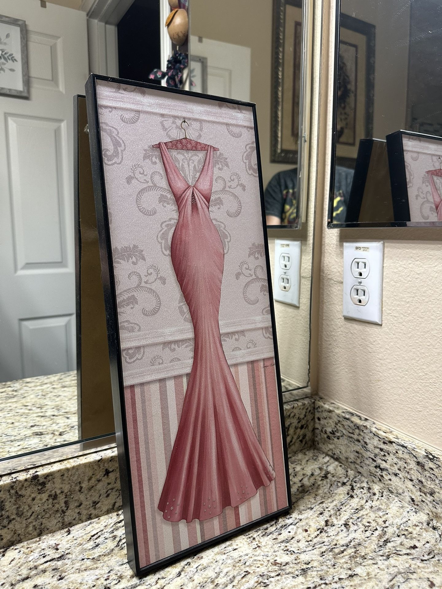 Elegant Vintage Pink Dress Painting