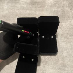 White Gold Moissanite Earrings Screw back 