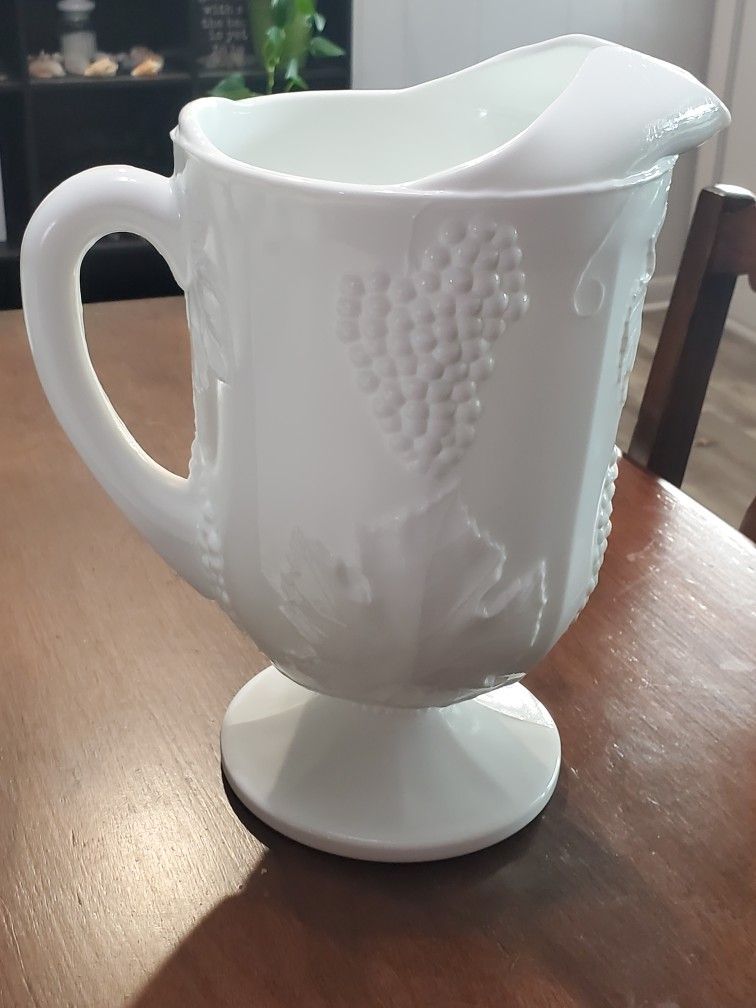 Vintage Milk Glass Pitcher