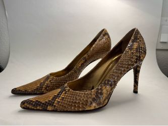 Authentic Dolce & Gabbana Python Snakeskin Stiletto High Heels Pumps Shoes Size 38.5