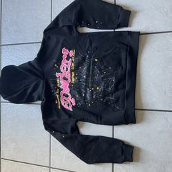 Sp5der Hoodie Pink V2 Black Hoodie 