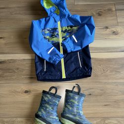 Rain Jacket(5/6yr) & Boots(11/12) Combo