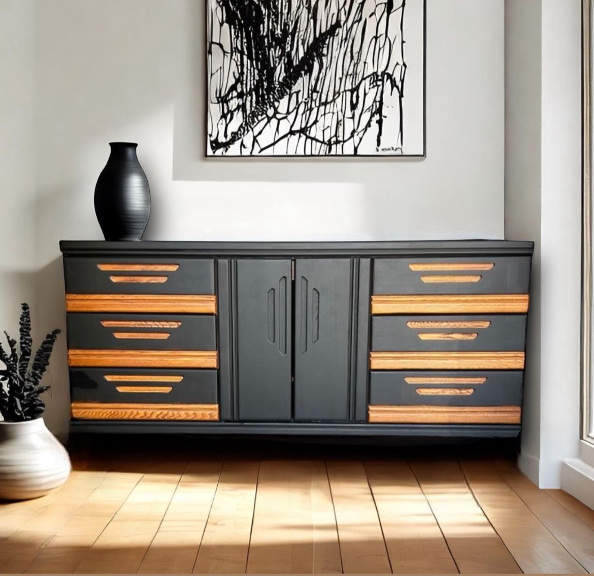 MCM Vintage Black credenza / Dresser