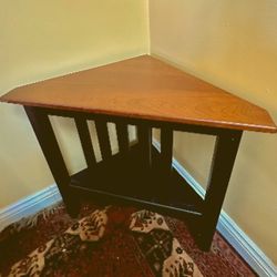 Wooden Corner Table 24”W X 17” X 17”