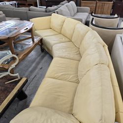 Yellow Leather Couch