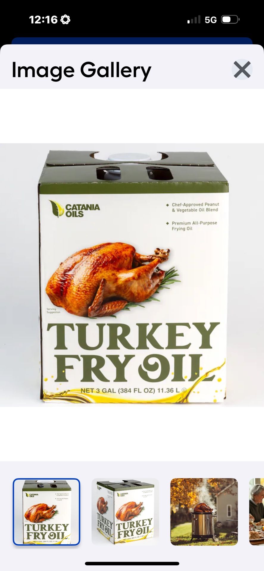 Catania Turky Fry Oil 3 Gallons Peanut And Soybean Oil