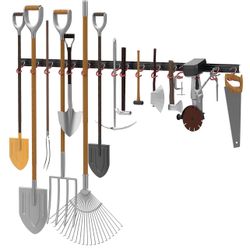 Metal 64 rInch Wall Mount Garden Tool Organizer for Garage ص