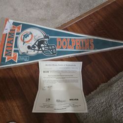 MIAMI DOLPHINS SIGNED PENNANT DON SHULA 