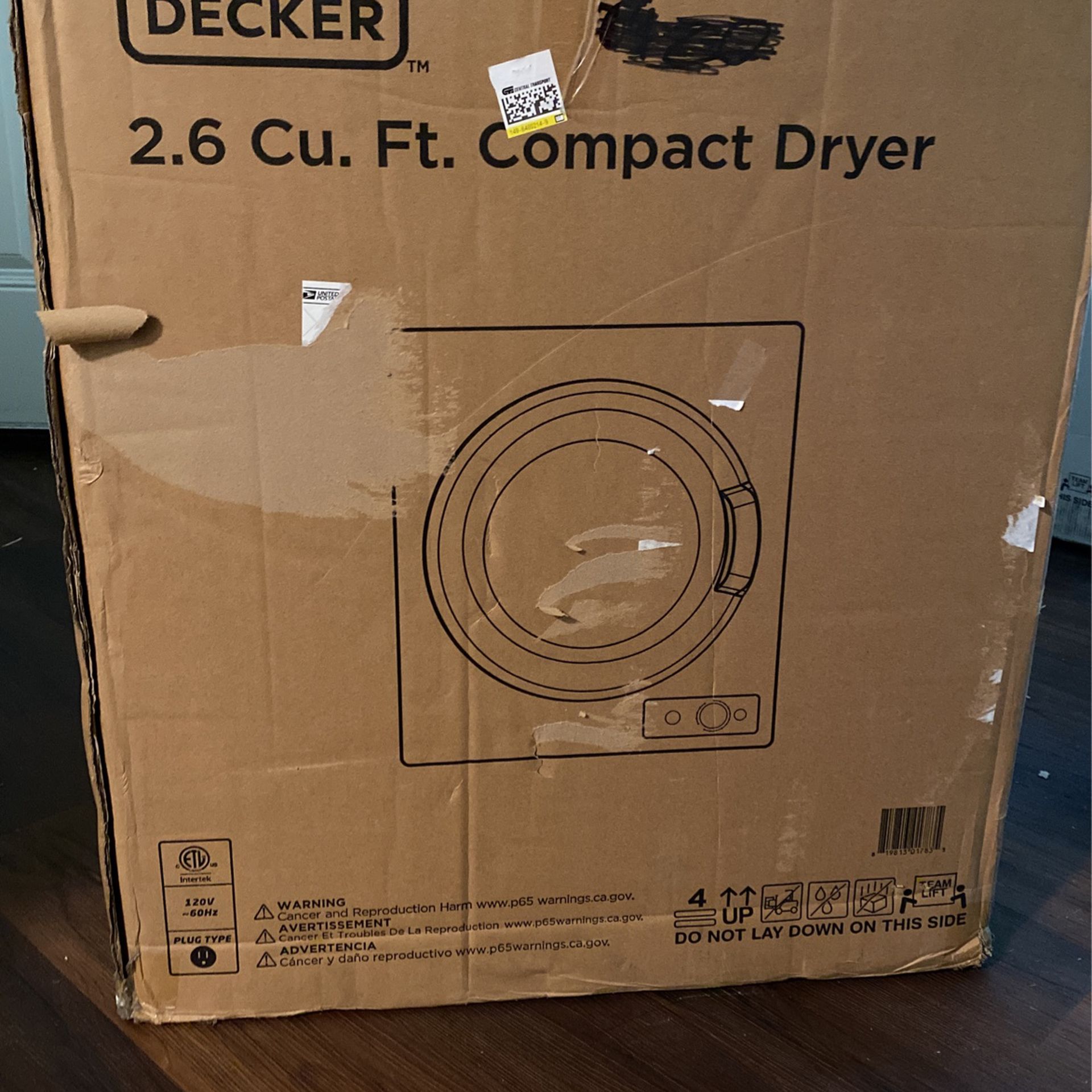 BLACK+DECKER 2.65 cu. ft. Capacity White Electric Dryer BCED26