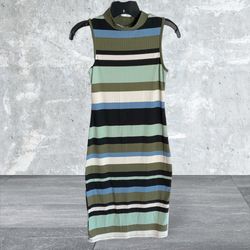 No Boundaries Multicolored Stretch Knit Striped Dress Jrs S 3-5