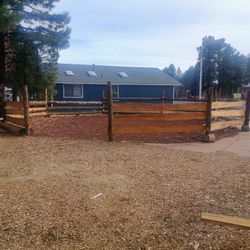 Log Style fence and Gravel