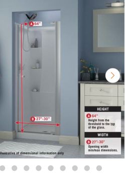 Shower door Delta 27-30”x64”tall