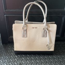 Grey/black Nine West Satchel Purse 