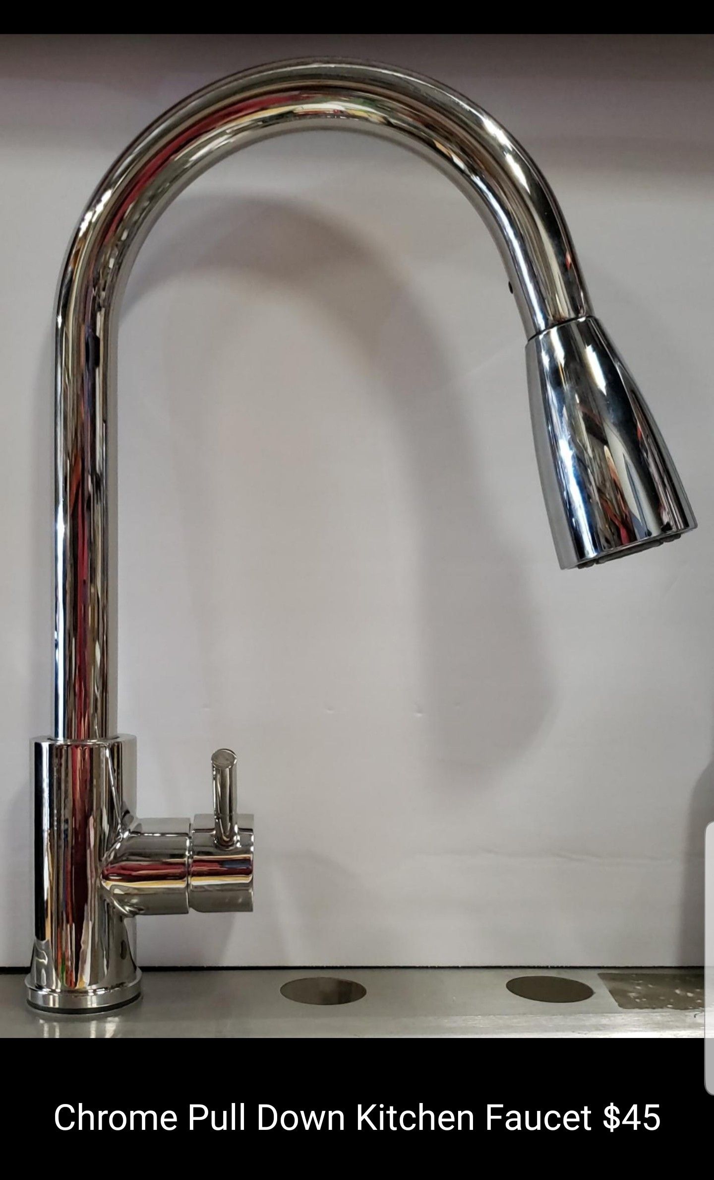 Pull down kitchen faucet chrome