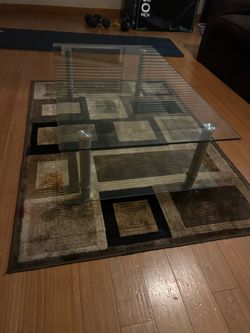 Coffee table with rug