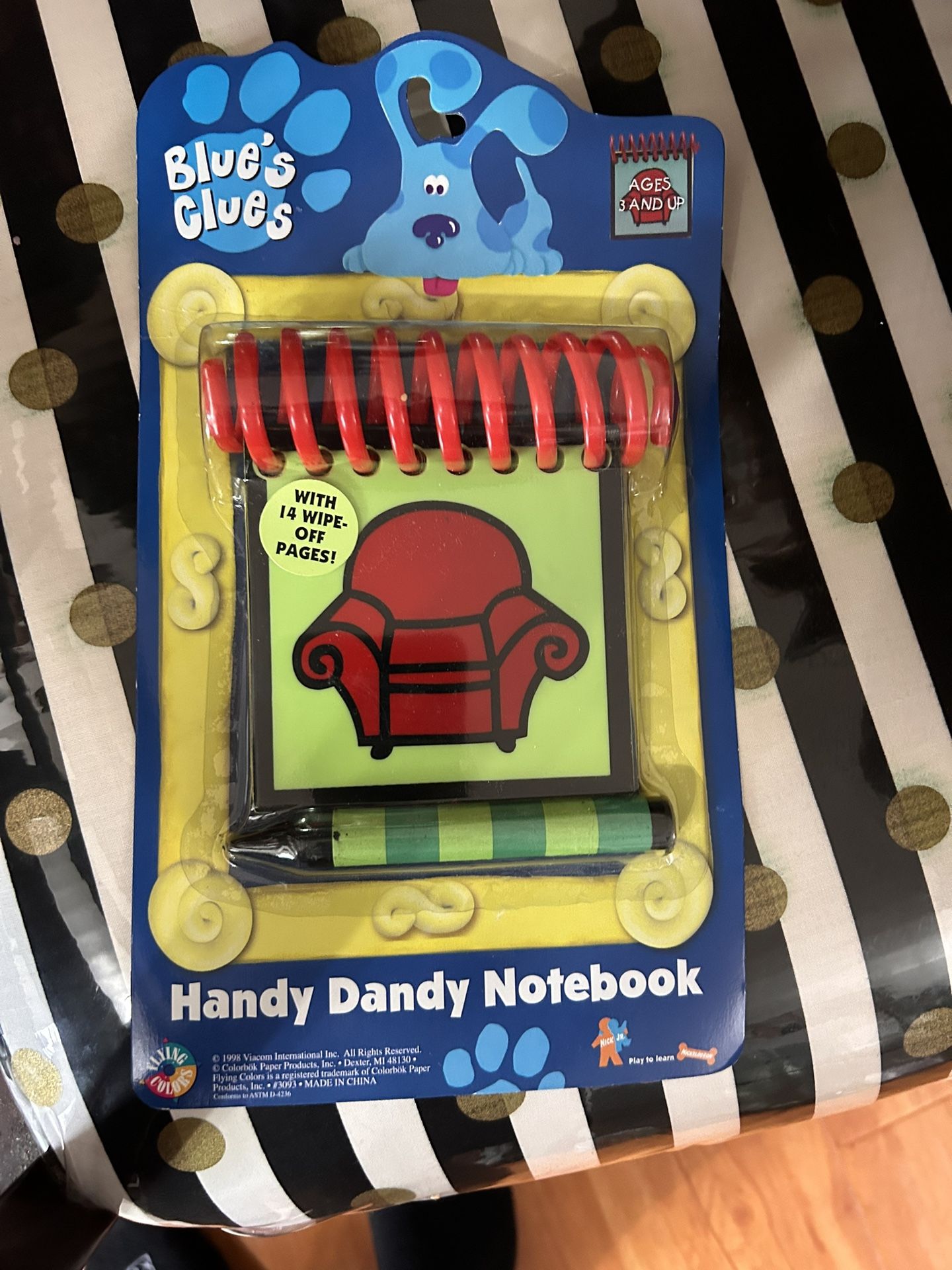 Blues Clues Handy Dandy Notebook Viacom Nickelodeon Toy NIP SEALED 1998