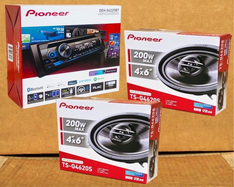 Single Din Car Stereo Bluetooth USB Mp3 Auxiliary Am Fm Radio CD Player 4x6 Car Speakers 400 W Package 🚨Payment Options Available🚨No Credit Needed🚨