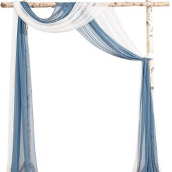 Wedding Drapes Dusty Blue And White