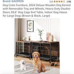 Large dog crate furniture. NEW 
