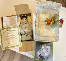 Ashton Drake Full Porcelain Seasonal Carriage Dolls
