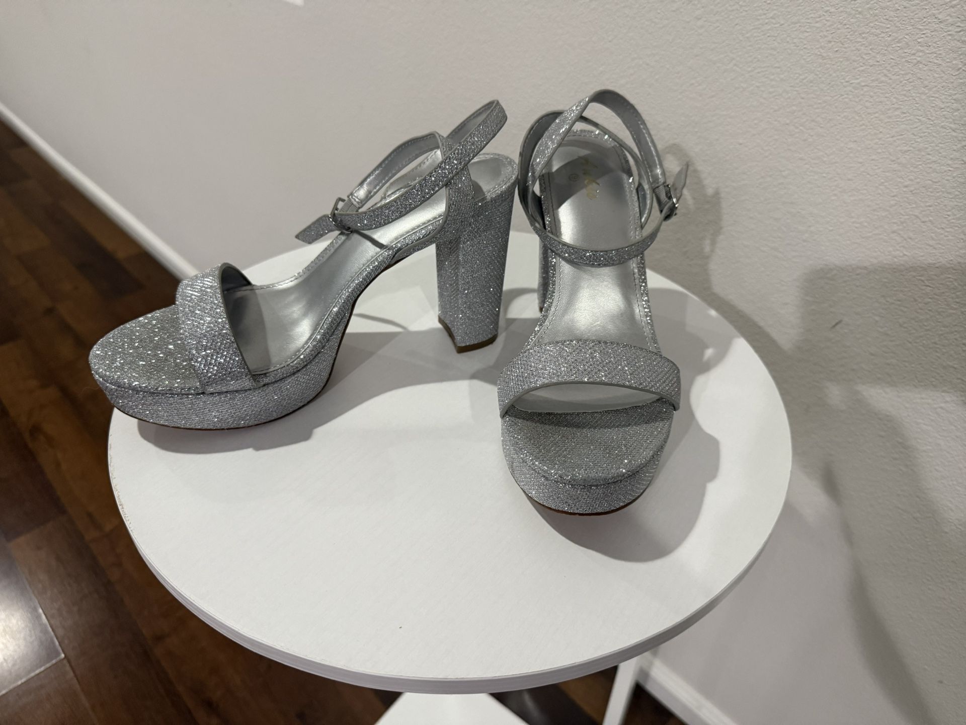 Ankis Platform Heels for Women 4 Inches Chunky Heels Sandals for Women Comfy Open Toe Block Heeled Sandals Nude White Silver Gold Black Ankle Strappy 