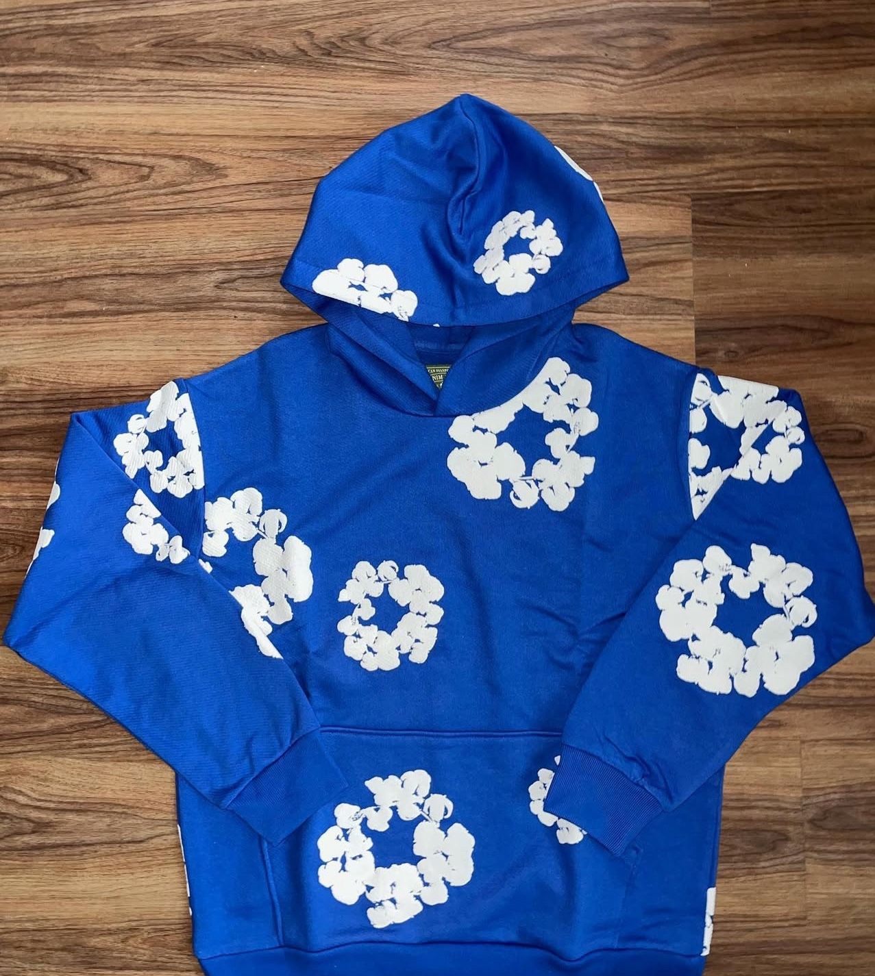 Royal Blue Denim Tear Hoodie