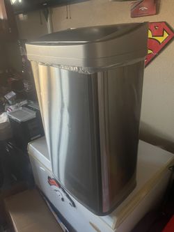 13 Gal. Stainless Steel Touchless Metal Household Trash Can