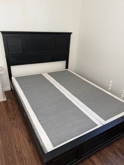 Black Wood Queen Bed Frame