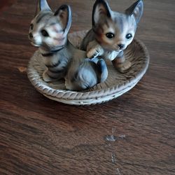 M. Takai KITTENS KITTENS IN A BASKET FIGURINE