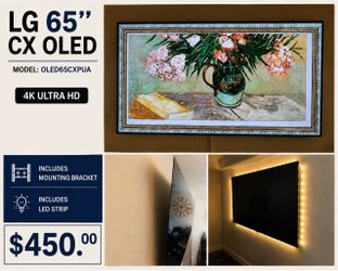 LG 65" CX OLED 4K TV with Mount and LED Strip
