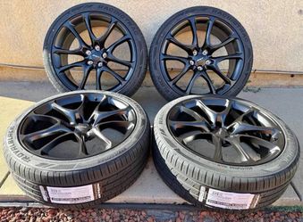 22x9.5 SRT WHEELS JEEP GRAND CHEROKEE DURANGO TRACKHAWK RIMS + 265/40R20 TIRES WHEEL & TIRE PACKAGE