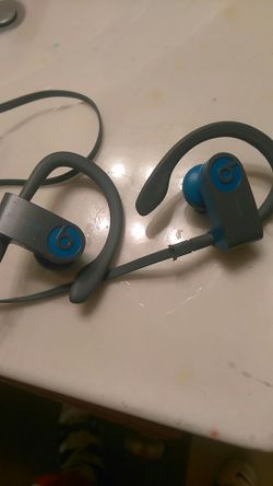 Dr Dre power beats3 blue and grey Bluetooth headphones