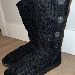 Ugg Black Woven Boots, UGG AUSTRALIA, Womens Size 7