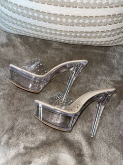 Clear High Heals with rhinestones