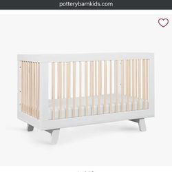 White Pottery Barn Kids Crib With Conversion  To Toddler Bed