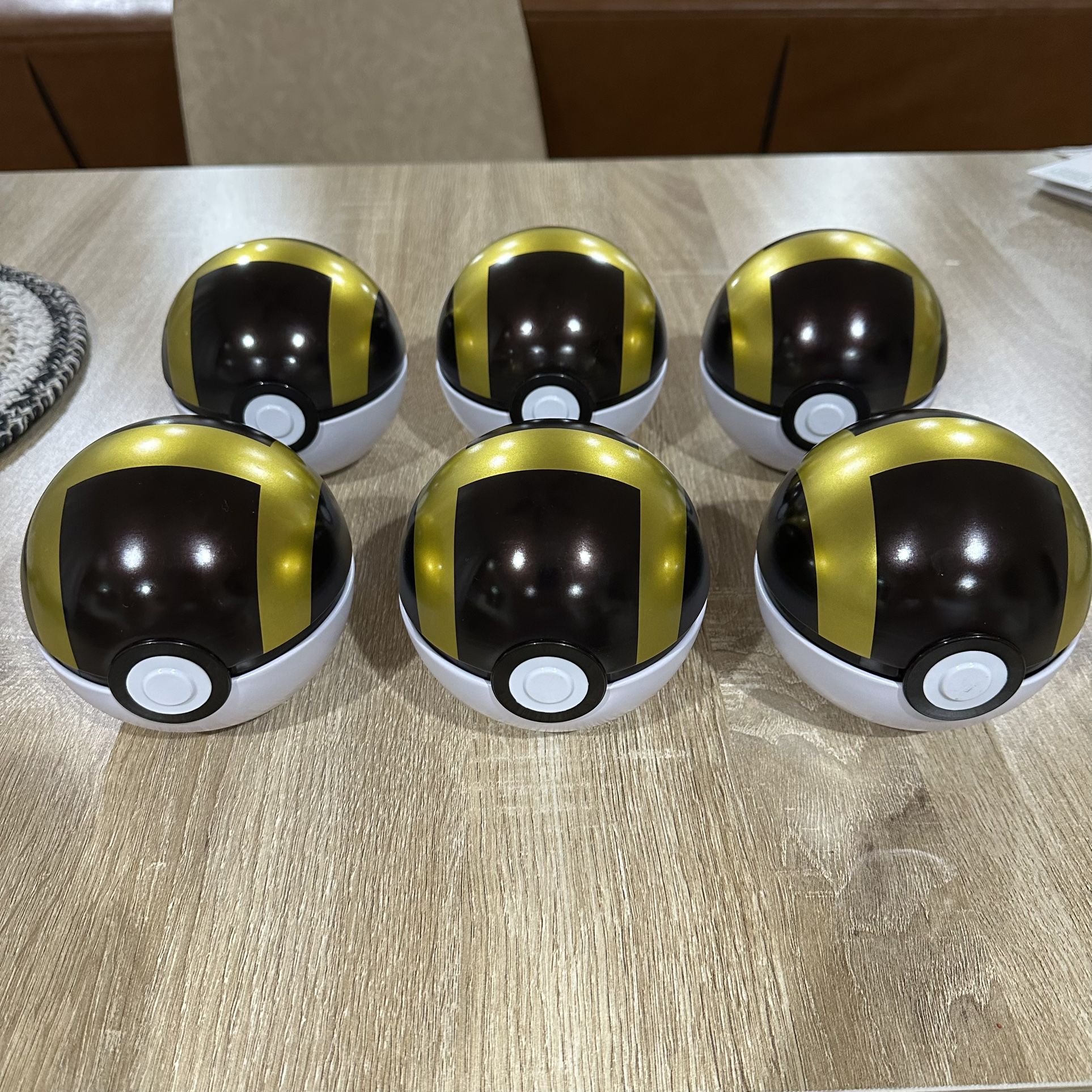 SIX (6) Pokemon Collectible Tin: Ultra Ball, Pokeball Empty NO BOOSTER PACKS