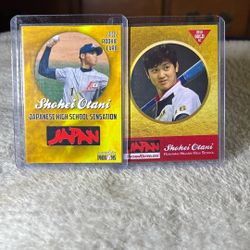 Rare 2012 Shohei Ohtani Japan Gold Rookie Cards (Pitching, Hitting)