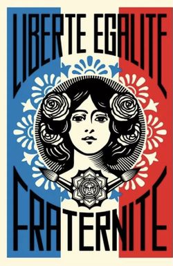 Signed!! Shepard Fairey Paris Liberte Egalite Fraternite Print Poster Obey Giant